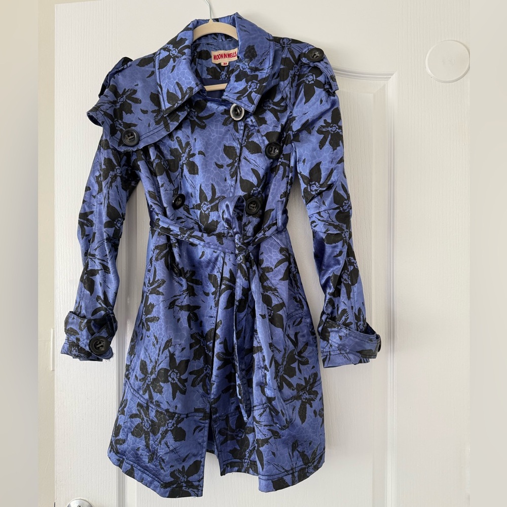 Italian Trench Coat in Blue